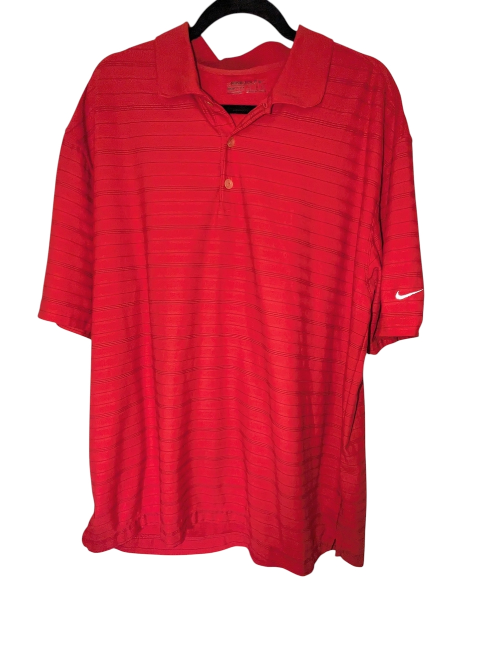 Nike Red Short Sleeve Men's Polo with Subtle Stripe
